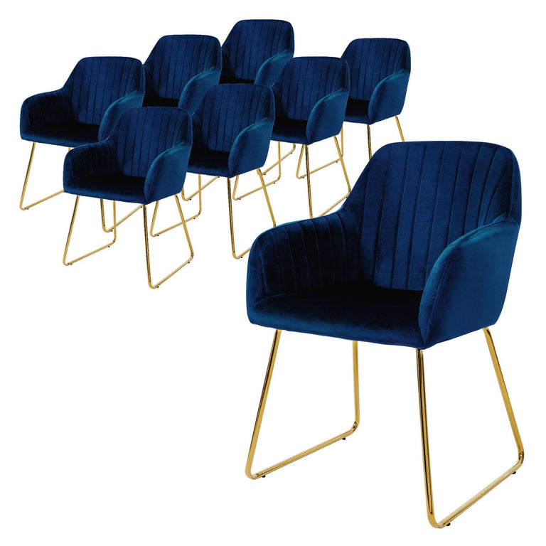 Set van 8 eetkamerstoelen Mili velvet