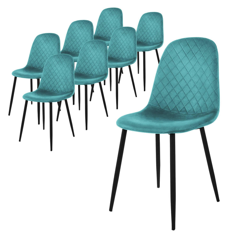 Set van 8 eetkamerstoelen Wisk velvet