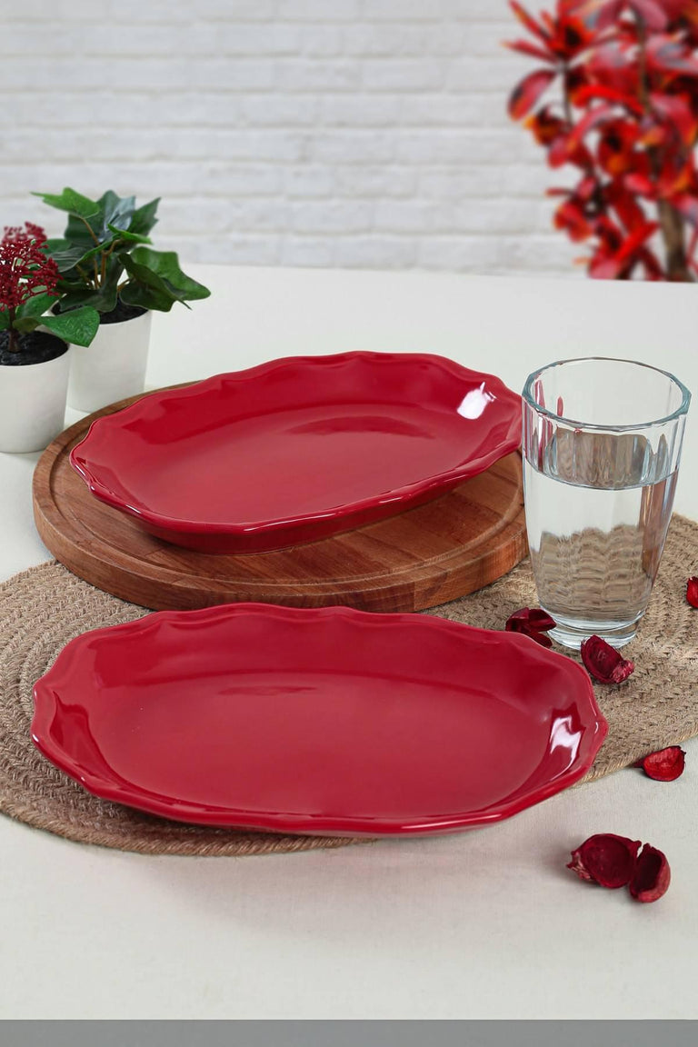 hermia-set van 2 gebakbordjes glenda keramiek-rood--keramiek-servies-koken & tafelen3