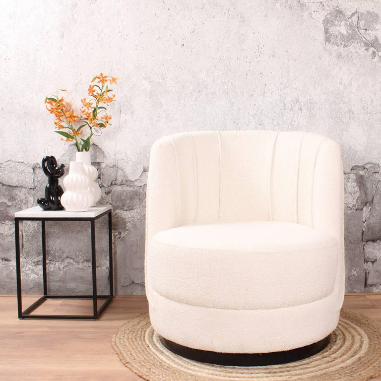 Draaifauteuil Fenna bouclé