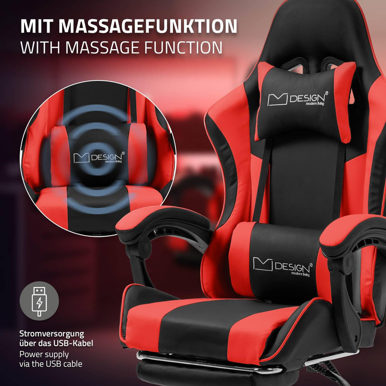 Gamestoel Zane met massagefunctie