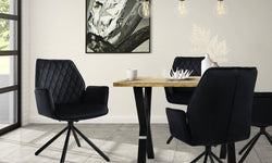 Set van 4 eetkamerstoelen Hale velvet