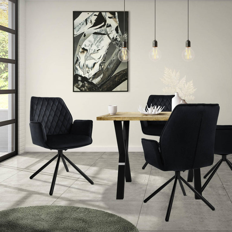 Set van 4 eetkamerstoelen Hale velvet