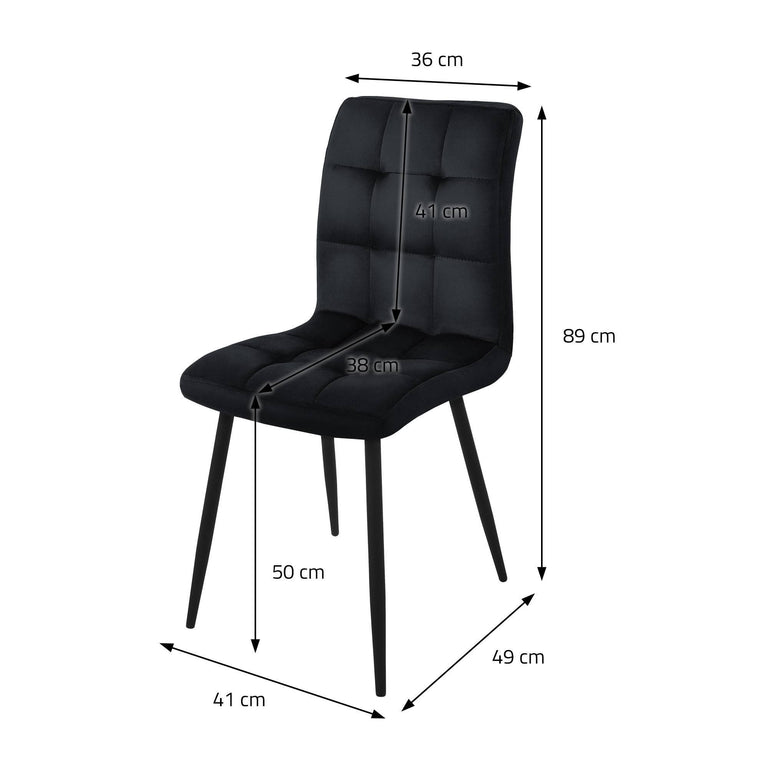 Set van 4 eetkamerstoelen Miki velvet