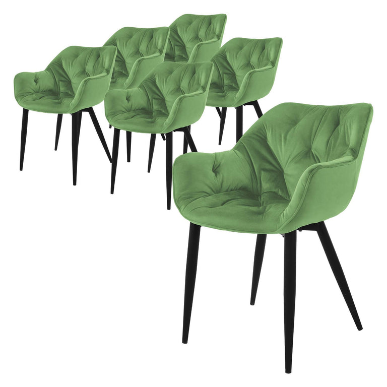 Set van 6 eetkamerstoelen Saga velvet