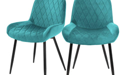 Set van 4 eetkamerstoelen Mana velvet