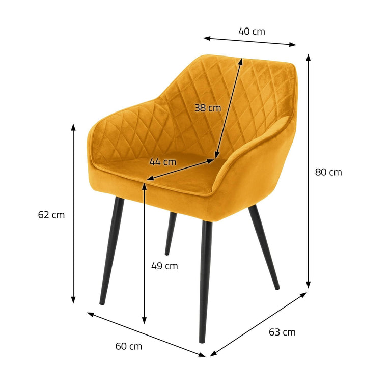 Set van 8 eetkamerstoelen Amino velvet