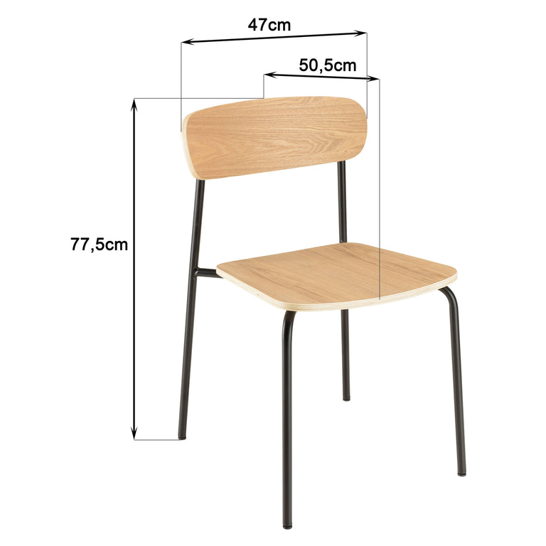 Set van 2 eetkamerstoelen Tom