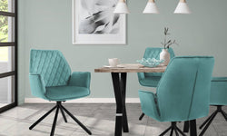 Set van 4 eetkamerstoelen Hale velvet