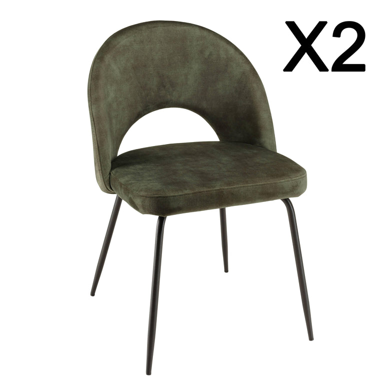 Set van 2 eetkamerstoelen Augustin velvet