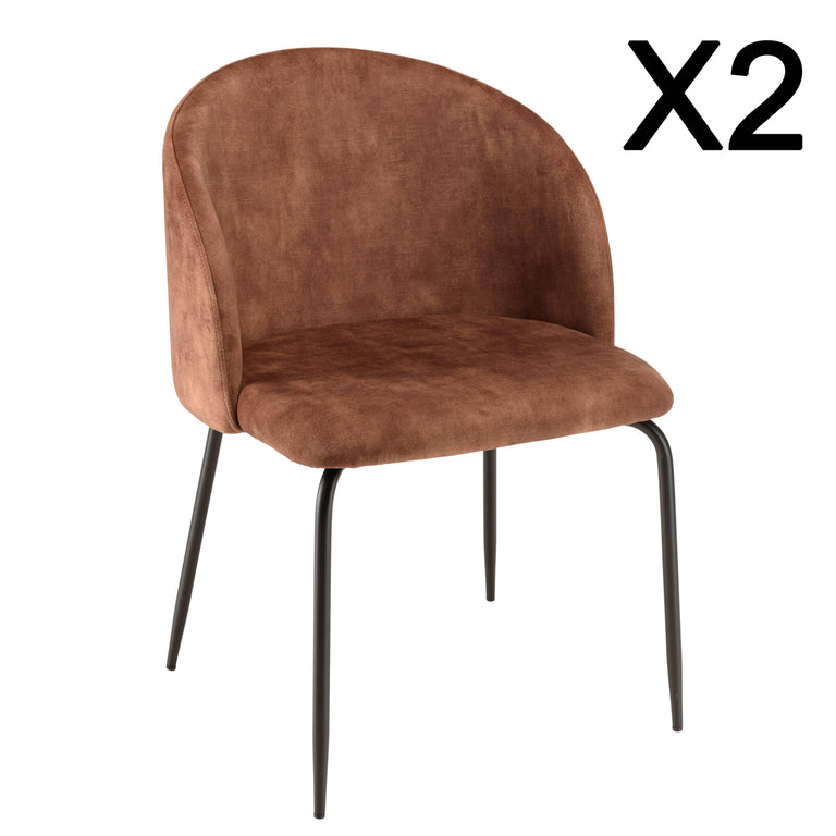 Set van 2 eetkamerstoelen Augustin velvet