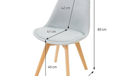 Set van 8 eetkamerstoelen Alison linnen