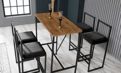 kalune design-set van 4 barstoelen met bartafel cassy-zwart--spaanplaat-tafels-meubels3