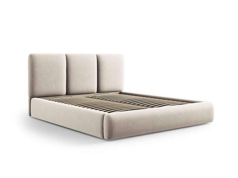 Bedframe Nicolas velvet met opbergruimte en hoofdbord 140 x 200 cm