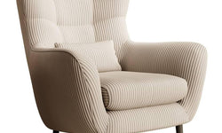 Fauteuil met hocker Verdiro ribstof