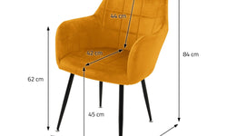 Set van 4 eetkamerstoelen Zel velvet