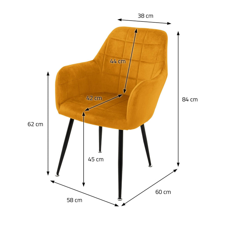 Set van 4 eetkamerstoelen Zel velvet