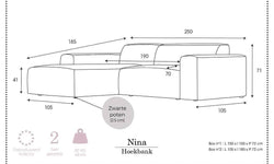 Hoekbank Nina links linnen