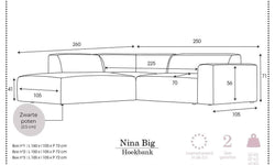 Hoekbank Nina Big links linnen