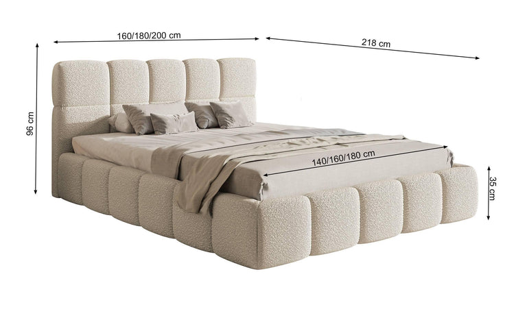 Bedframe Chloe met opbergvak 160 x 200 cm