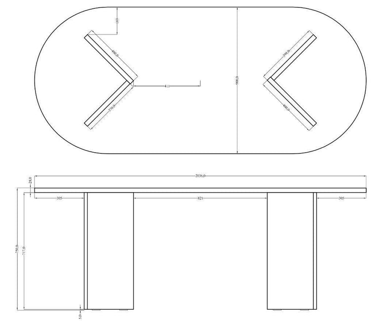 Eettafel Philipa ovaal