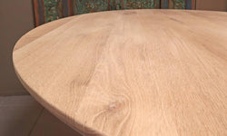 Onbehandelde eettafel Ylene eikenhout rond