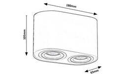 2-lichts plafondlamp Kobald rond