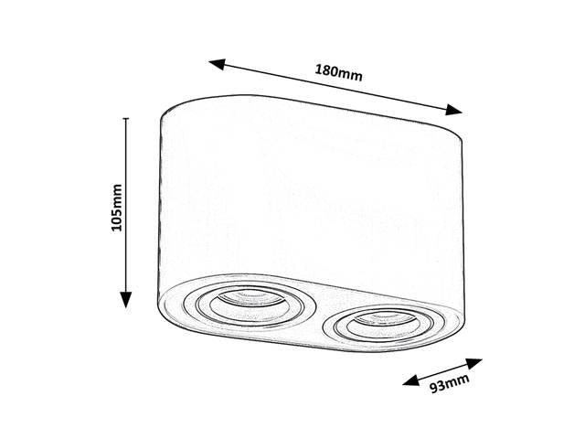 2-lichts plafondlamp Kobald rond