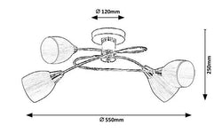 4-lichts plafondlamp Amy