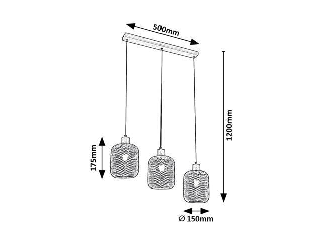 3-lichts hanglamp Grendel