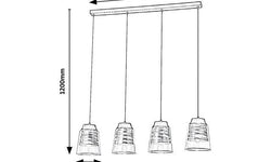 4-lichts hanglamp Zenaida