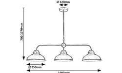 3-lichts hanglamp Dragan