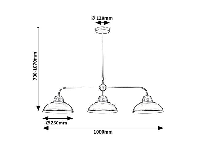 3-lichts hanglamp Dragan