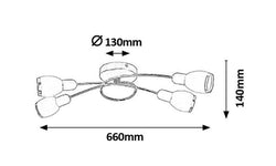 4-lichts plafondlamp Elite