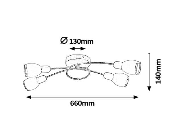 4-lichts plafondlamp Elite