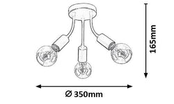 3-lichts plafondlamp Almus