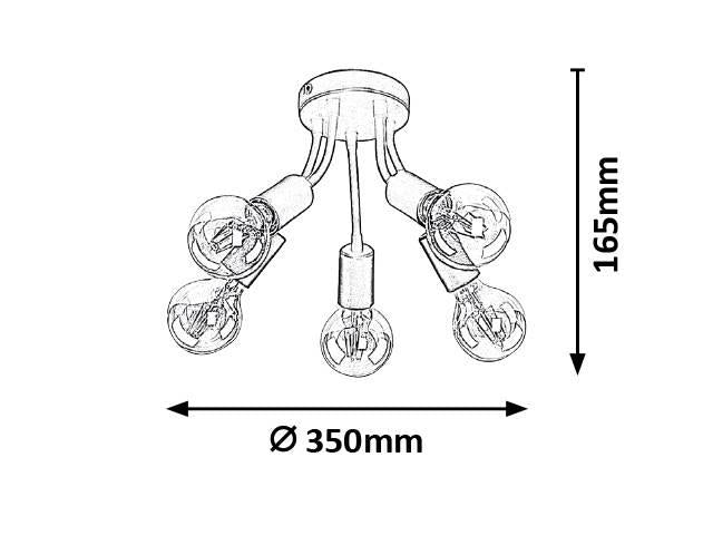 5-lichts plafondlamp Almus