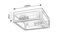 Buitenlamp plafond Zaton glas zwart