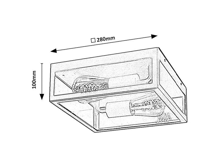 Buitenlamp plafond Zaton glas zwart