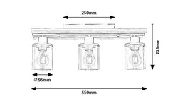 3-lichts plafondlamp Niylah