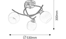 3-lichts plafondlamp Evangeline