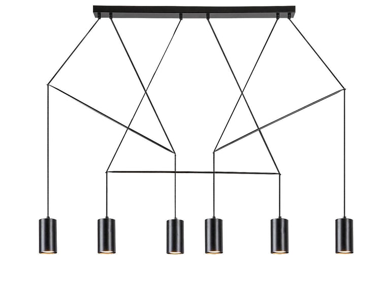 6-lichts hanglamp Aslaug