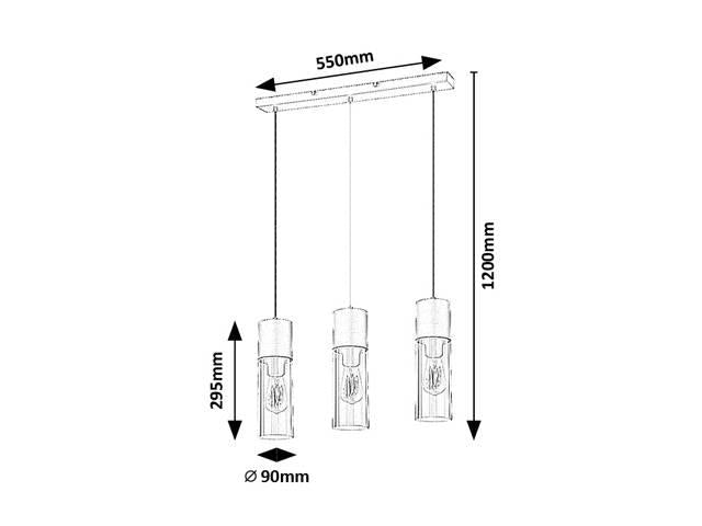 3-lichts hanglamp Ronno