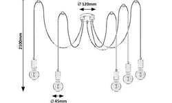 5-lichts hanglamp Dollien