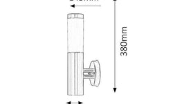 Buiten wandlamp Inox torch met muurbeugel