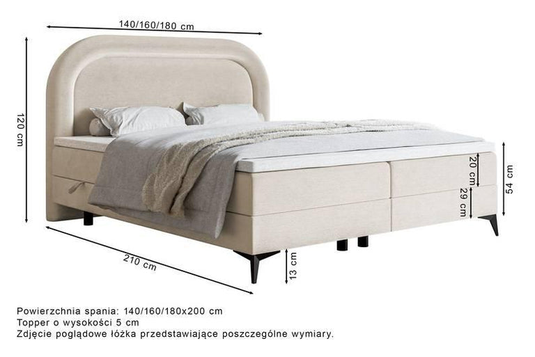 Bedframe Lorena inclusief matras 180 x 220 cm