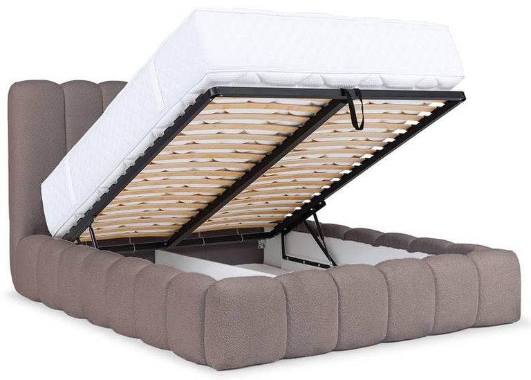 Bedframe Chusso bouclé met opbergvak 200 x 220 cm