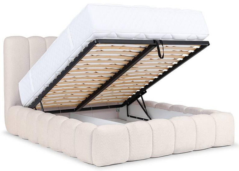 Bedframe Chusso bouclé met opbergvak 200 x 220 cm