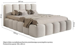 Bedframe Chloe II bouclé met opbergvak 180 x 220 cm