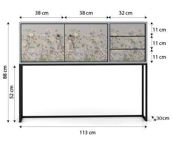 Dressoir Angel Grey Flowers